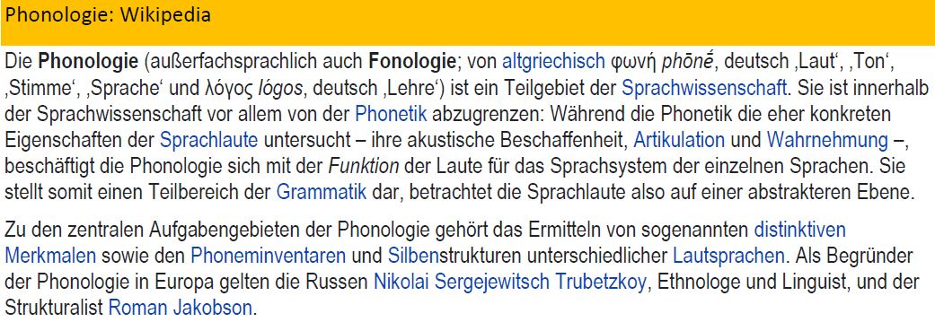 Basiswissen Sprache Phonologie